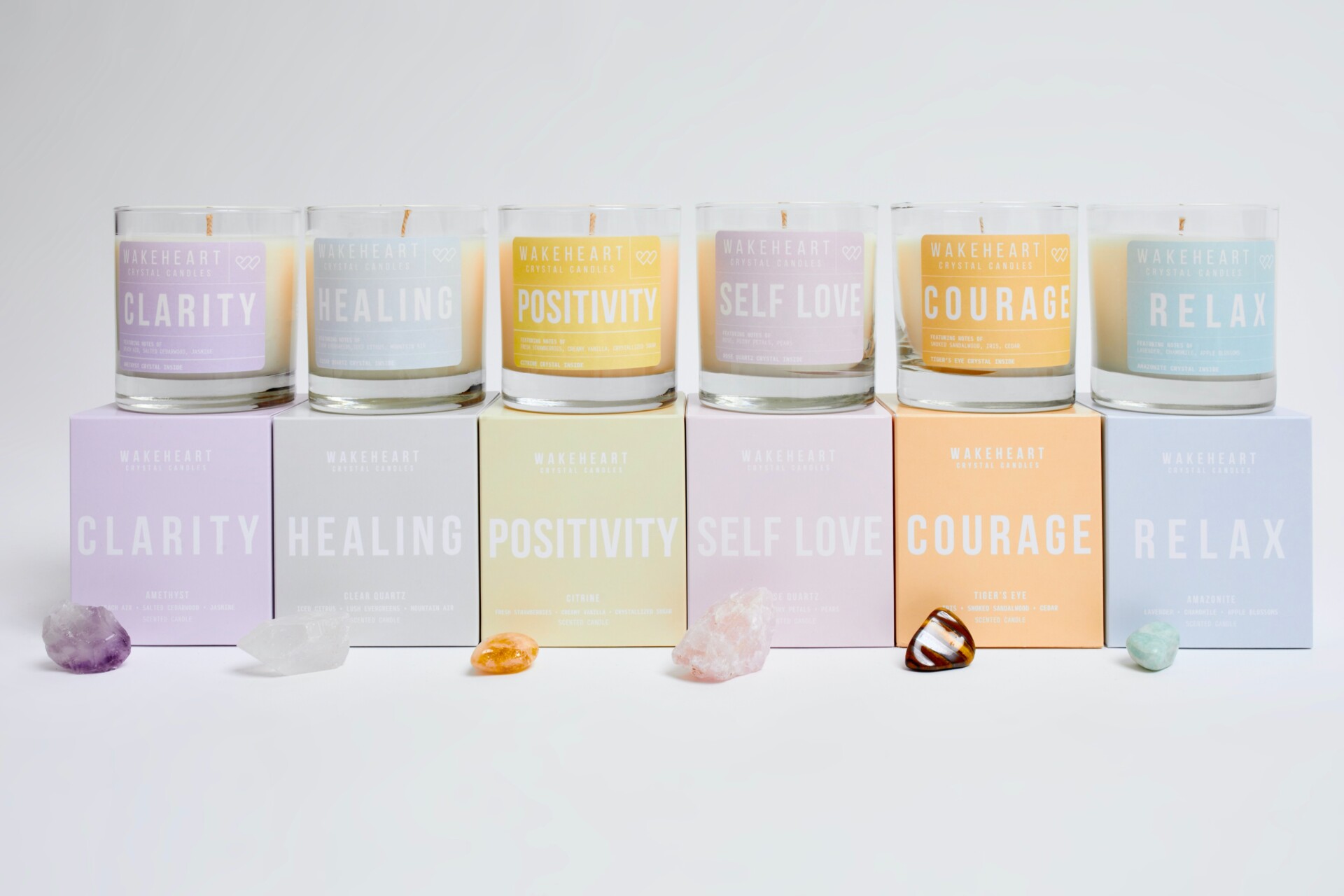 All-In-House Packaging for Wakeheart Crystal Candles